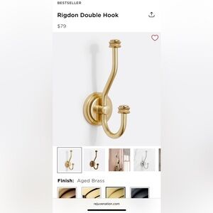 Two Brand New Rejuvenation Rigdon Double Hooks